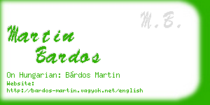 martin bardos business card