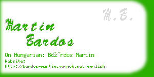 martin bardos business card